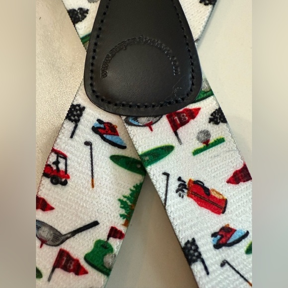 Mens Adjustable Suspenders with Golf Print - Picture 2 of 2